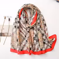 شال قرمز مشکی طرح باربری