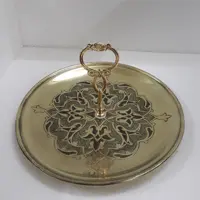 شیرینی خوری برنجی 20 قلمزنی با دسته فلزی