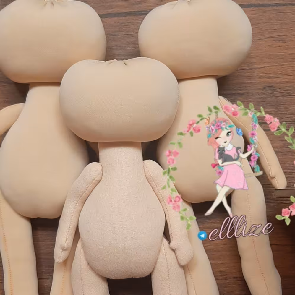 بدن عروسک سرچرخشی  با پارچه کرپ باربی 👌 سایز 30سانت 
