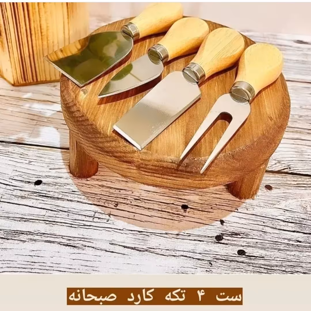 ست 4تکه کارد صبحانه خوری دسته چوبی در پلاسکو دهقان 