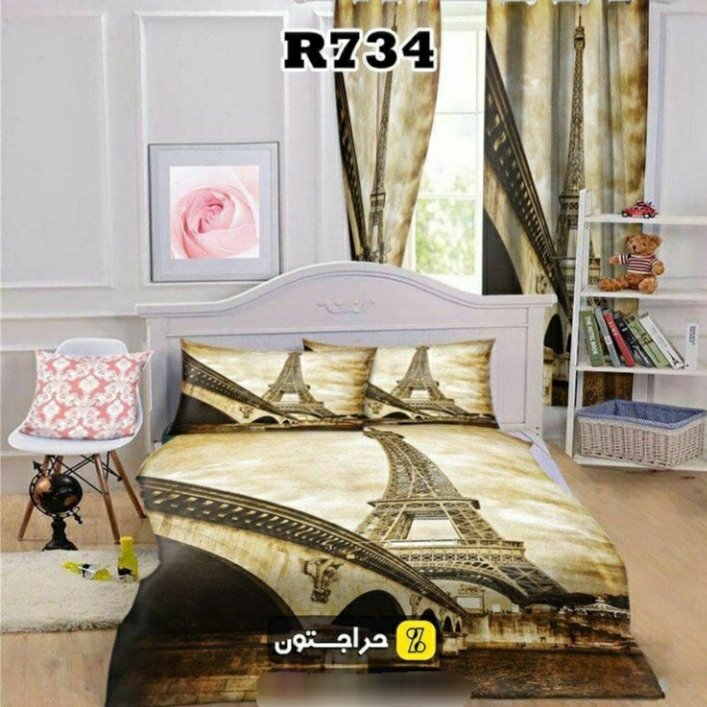روتختی یک نفره سه بعدی طرح ایفل جنس میکروتترون مناسب کودک و نوجوان برای تخت90