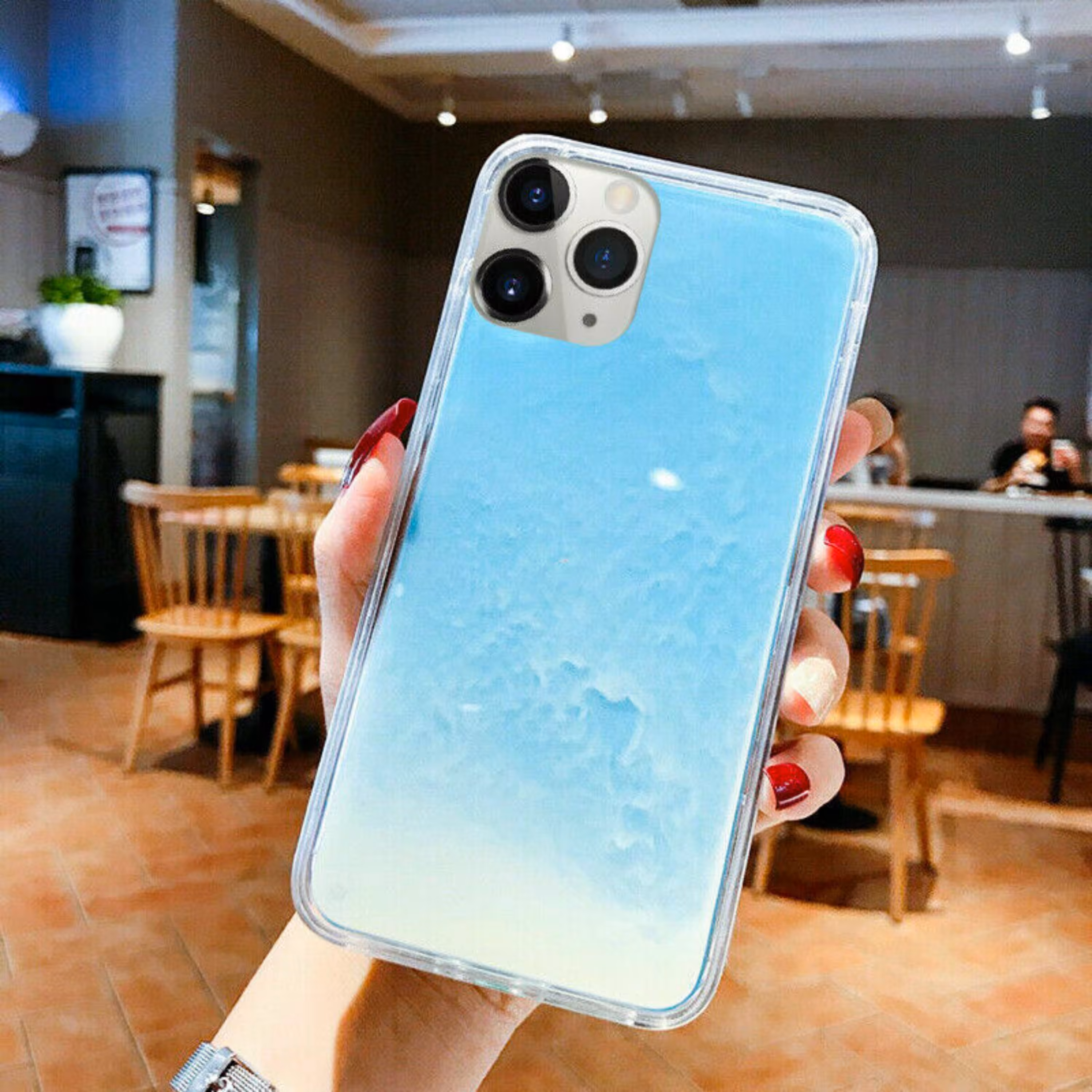 قاب موبایل لیکویید شبرنگ مناسب برای سامسونگ a50 (آبی)