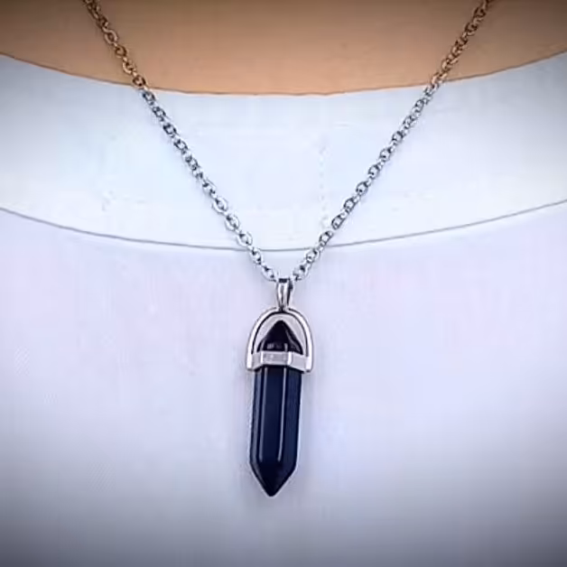 گردنبند منشور سنگ اونیکس 