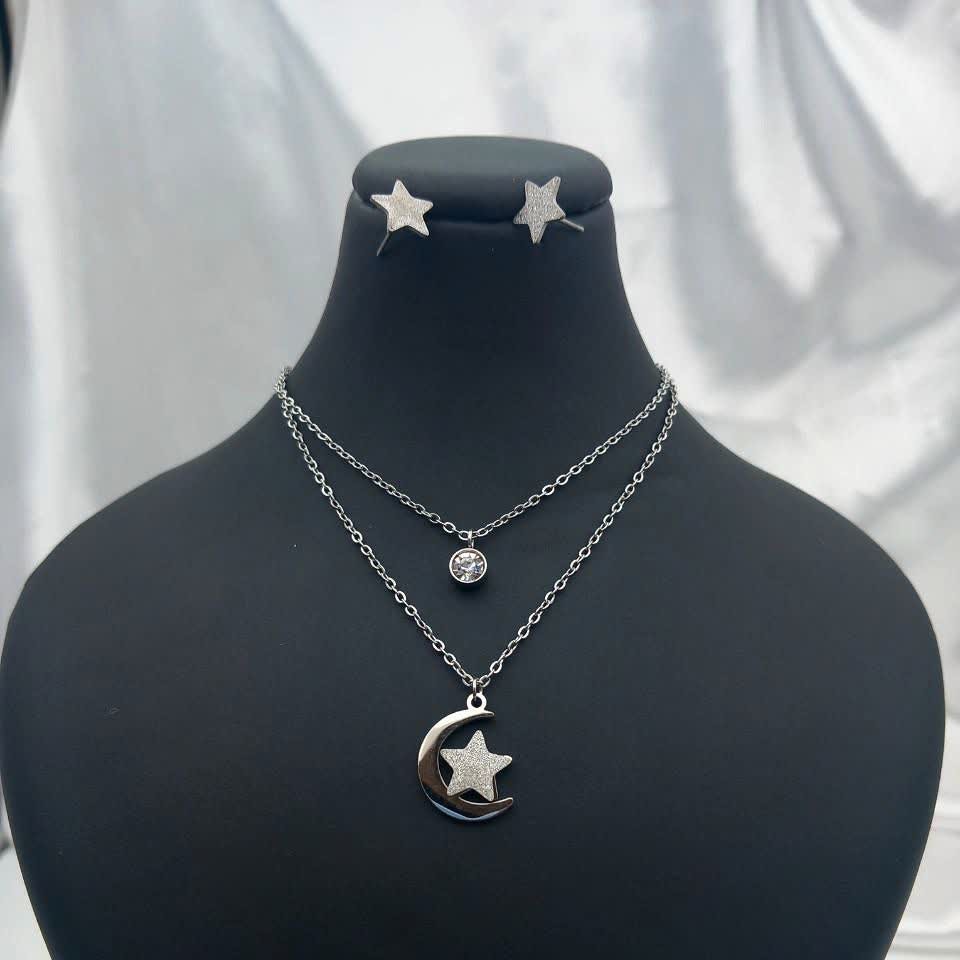 نیمست ماه و ستاره استیل رنگ ثابت 