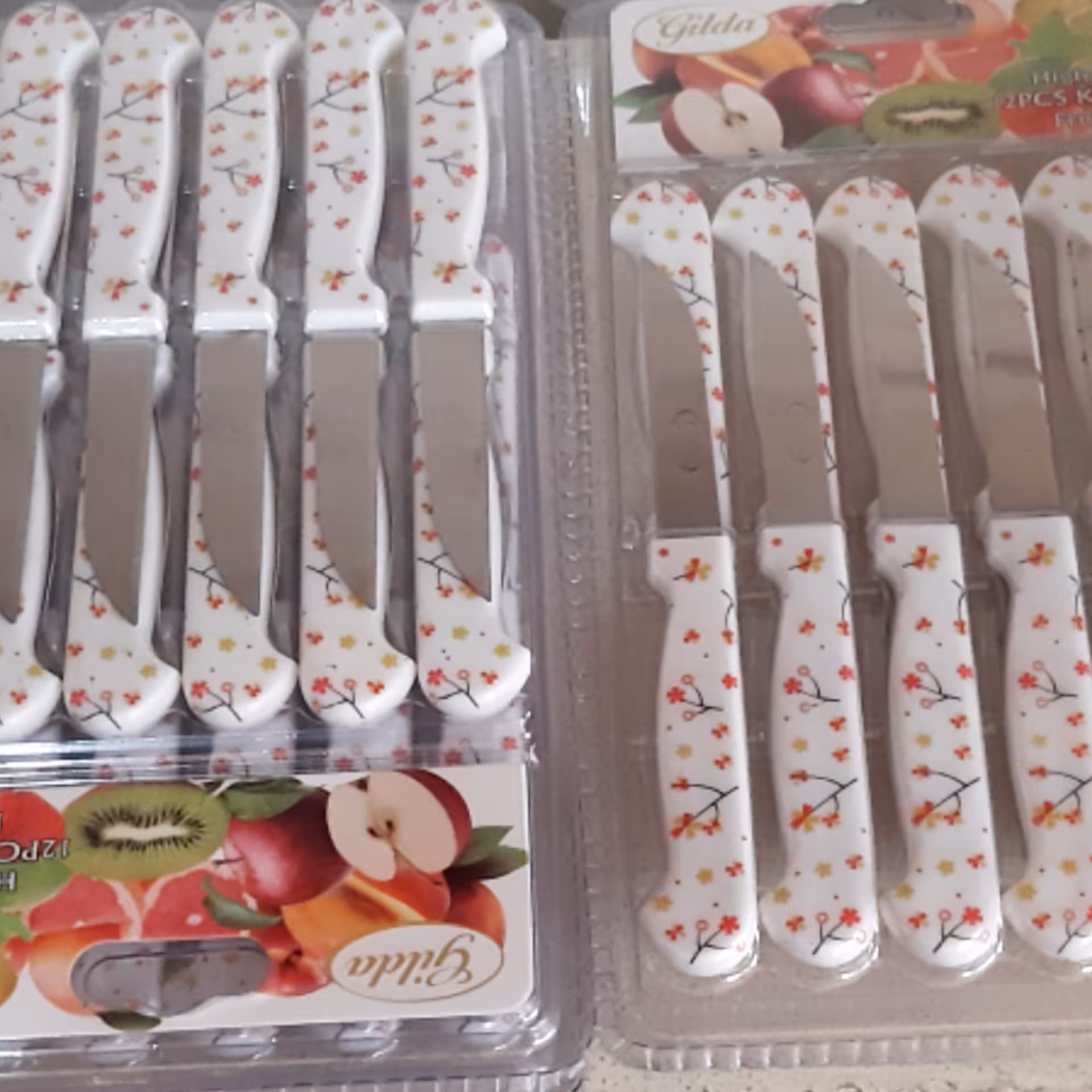 کارد میوه تکی گلدار 12 عددی