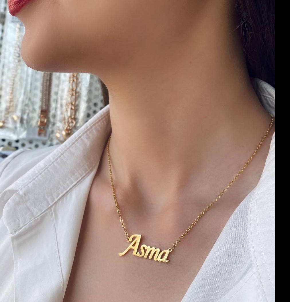 گردنبند اسم لاتین استیل اسما ارسال رایگان