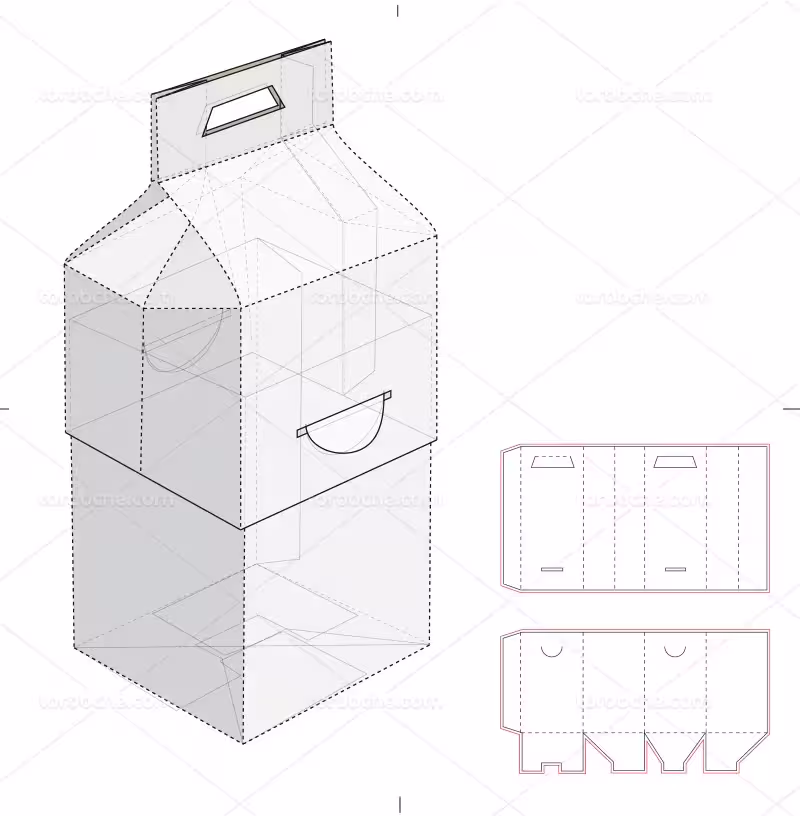 وکتور صفحه گسترده بسته بندی پاکت فست فود | گرافیک با طعم تربچه