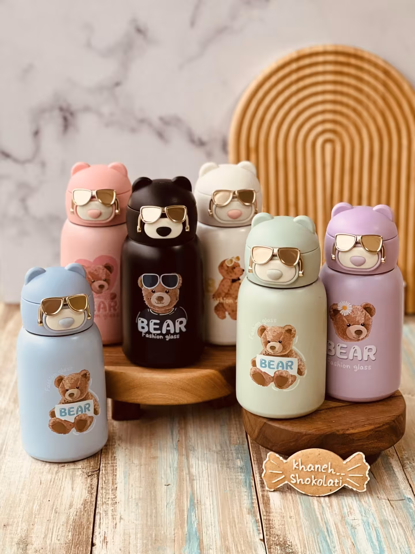 فلاسک 500 میل نی دار تدی درب عینکی کد00395