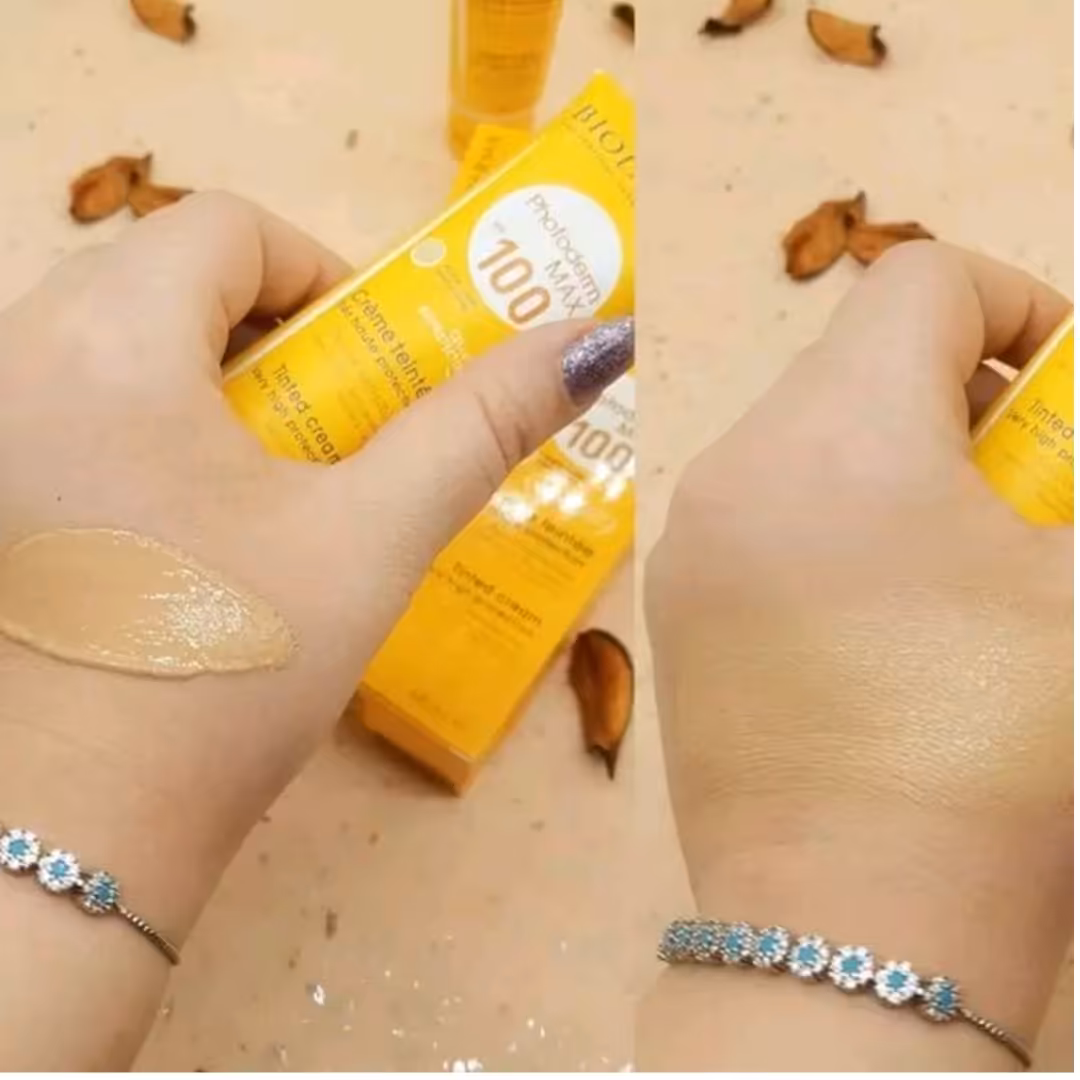 کرم ضدافتاب رنگی صد اس پی اف، بیودرما 