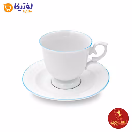 سرویس چای خوری چینی زرین نئوکلاسیک طرح بادیانس آبی 12 پارچه