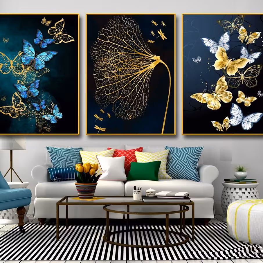 تابلو دکوراتیو 3تیکه  سایز 40×60 با فریم پی وی سی 