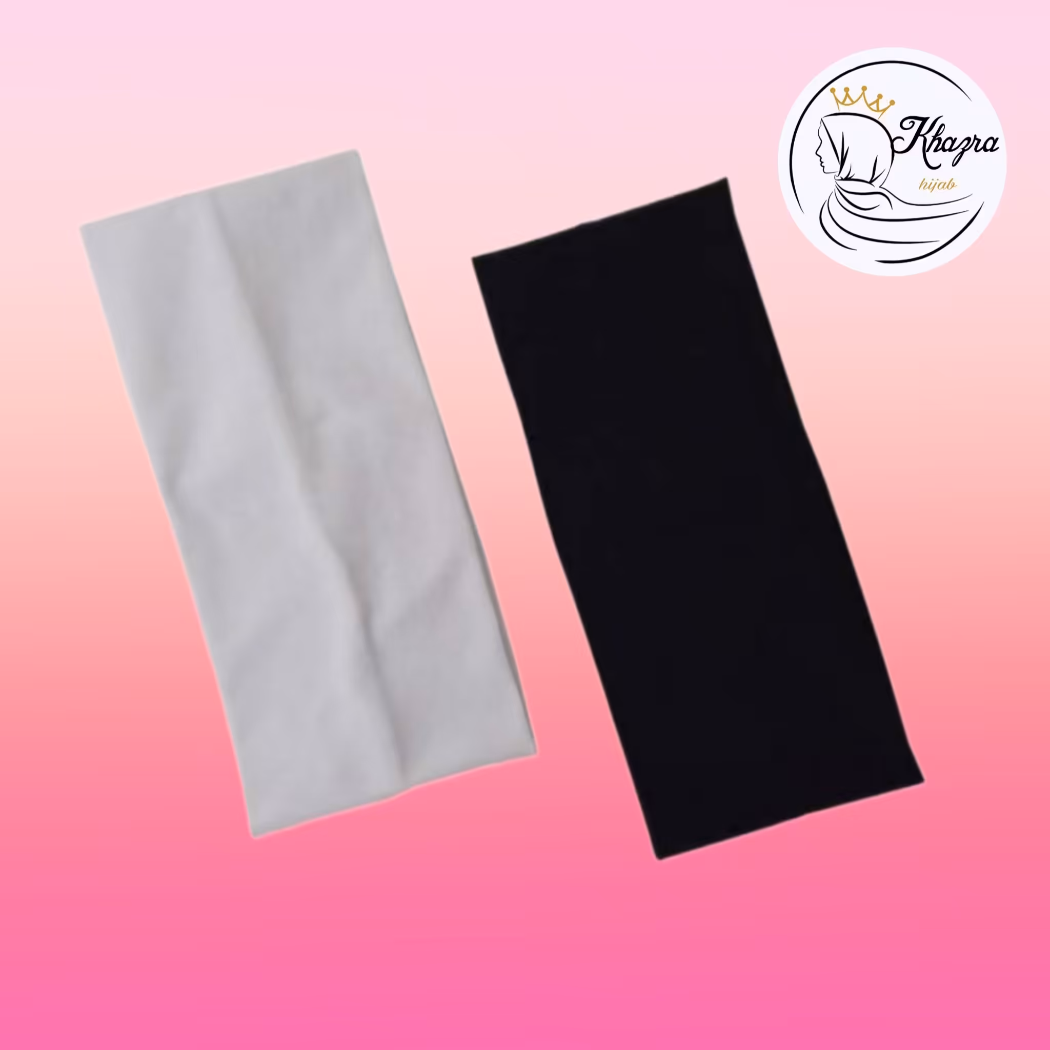 هد بند  مشکی و سفید برای زیر روسری و شال حجاب خضرا 