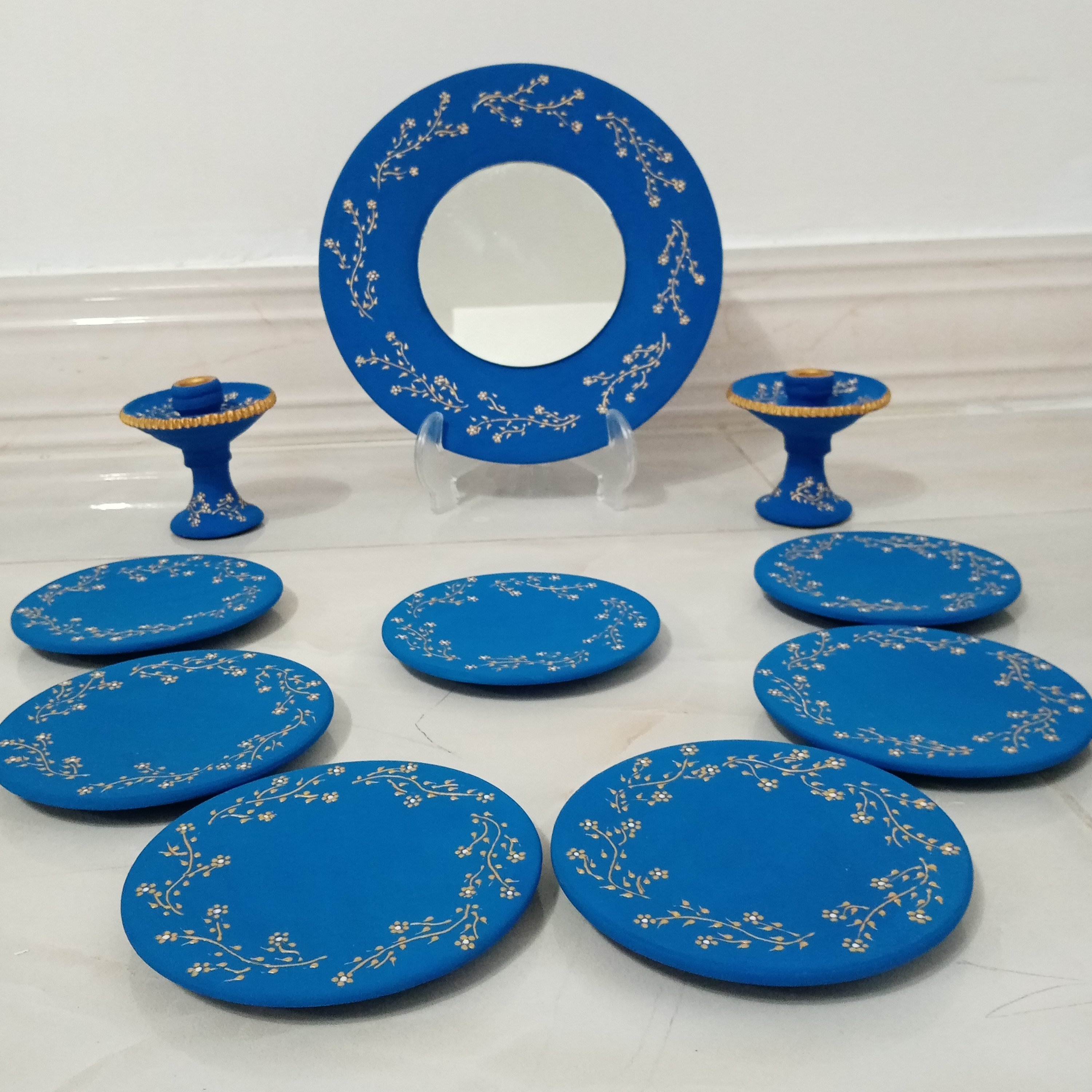 هفت سین سفالی بشقابی، نقطه کوبی شده،  