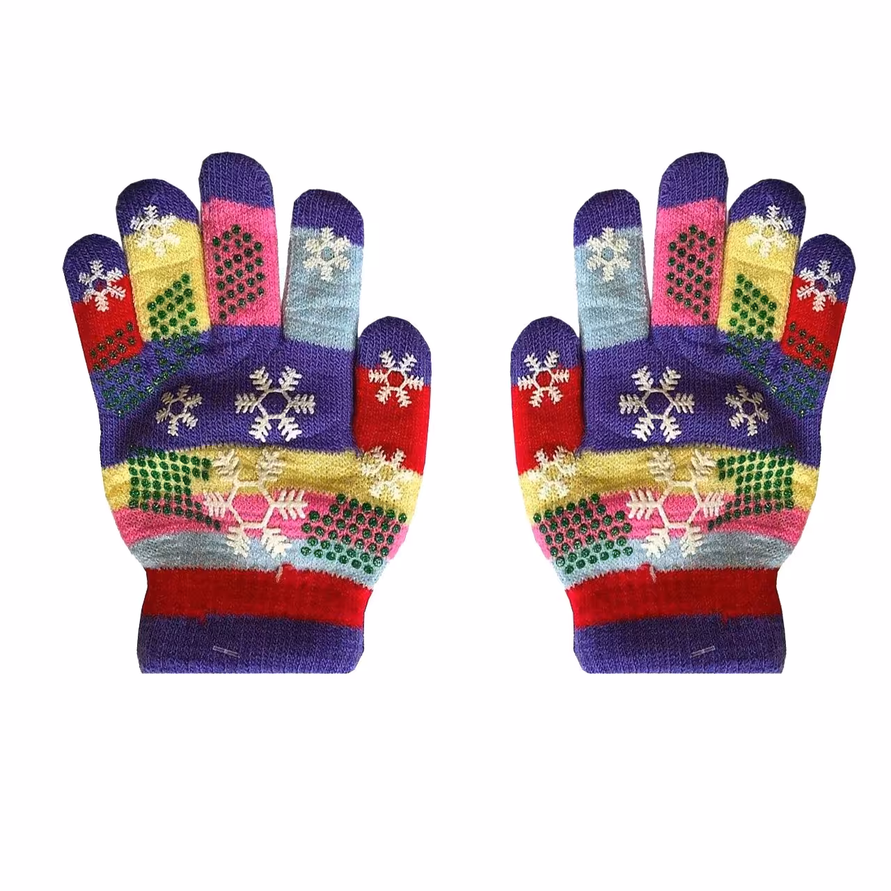 دستکش بافتنی بچگانه طرح دانه برف کد 5-7