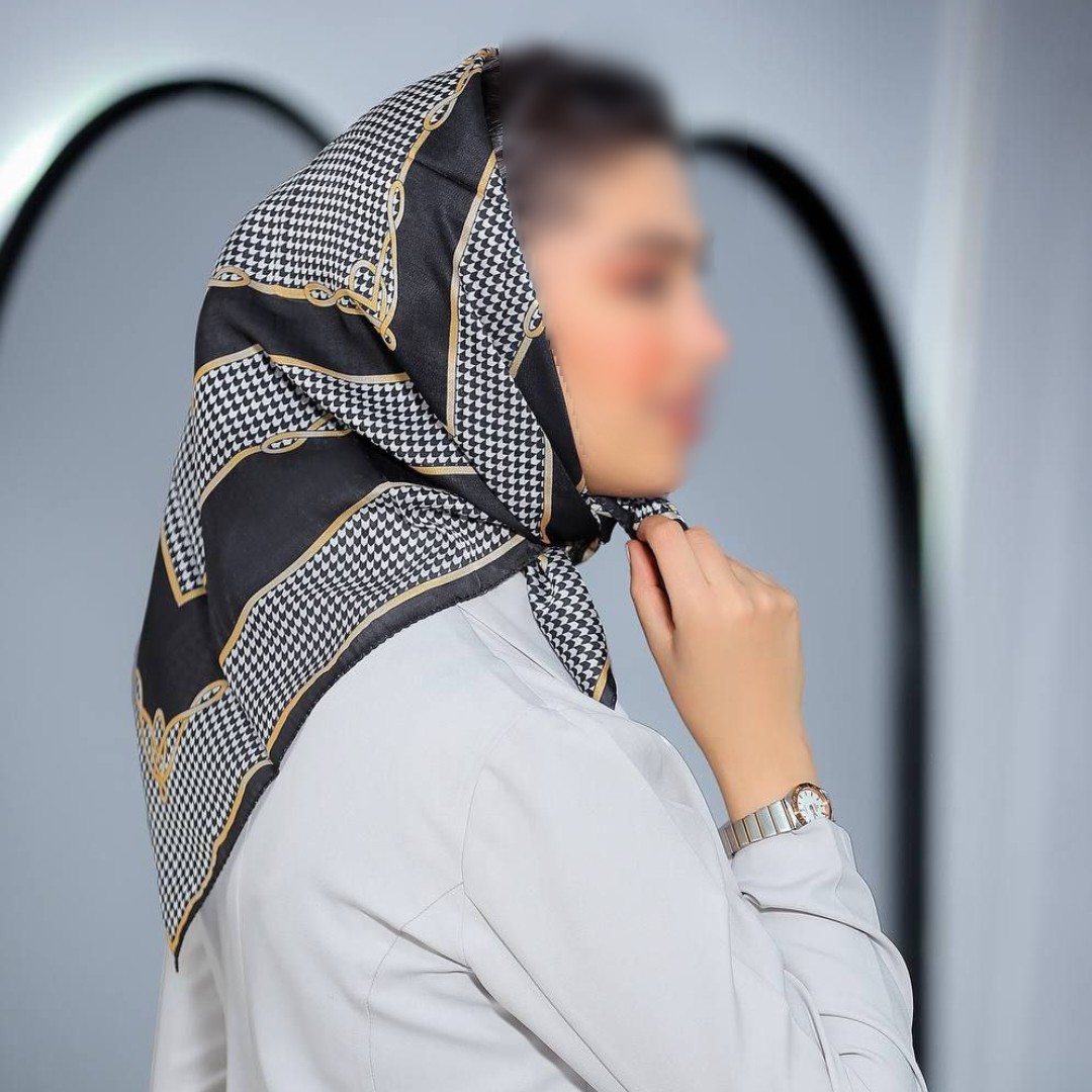 باندانا یا مینی اسکارف نخی طرح پیچازی مشکی ارسال رایگان