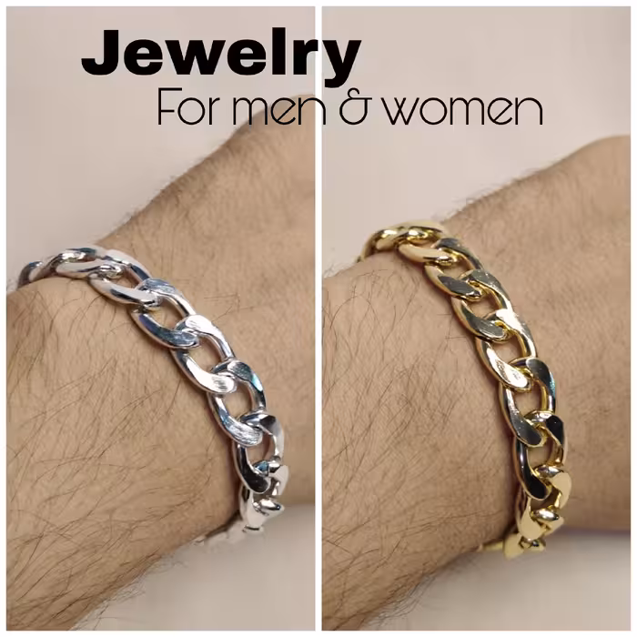 دستبند زنجیری کارتیر حلقه درشت نقره ای 