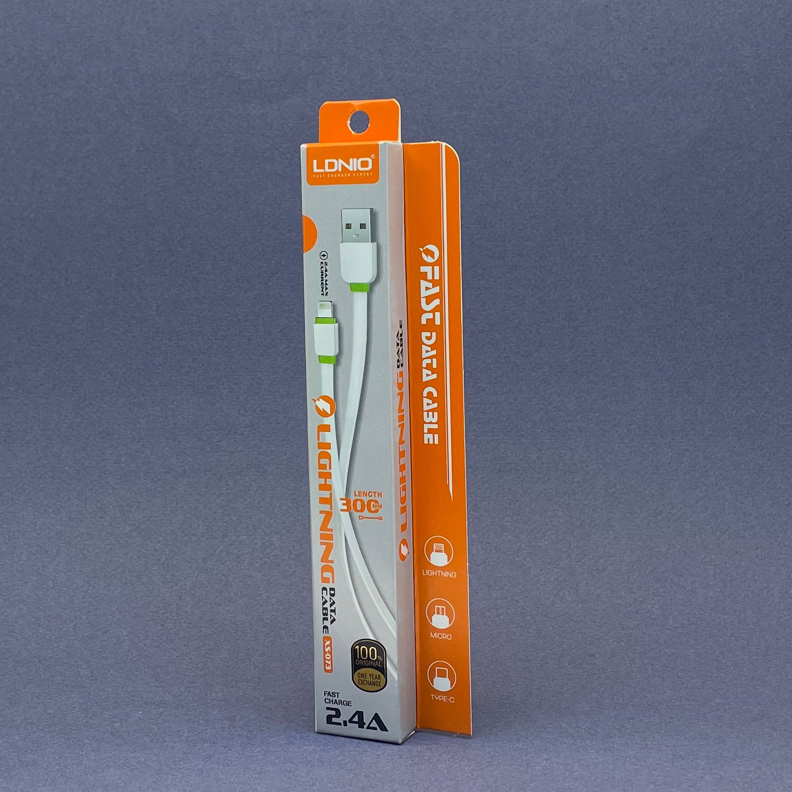 کابل الدینیو اورجینال طول 30 سانتی LDNIO XS073 ( آیفونی )