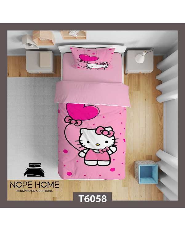 سرویس لحاف روتختی کودک یک نفره 5 تکه نوپه هوم Nopehome طرح هلو کیتی کد T6058