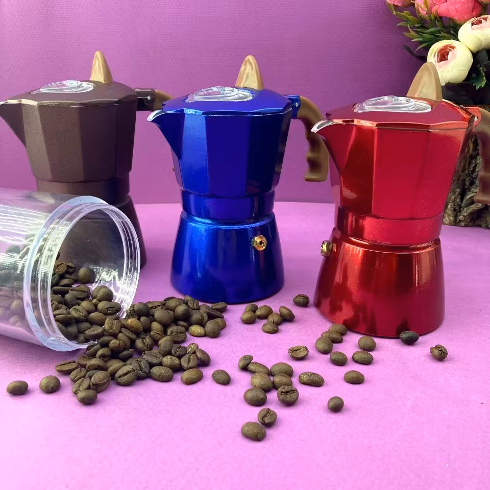 قهوه جوش اسپرسو ساز درب قلبی 2 کاپ موکاپات ارسال رایگان 5عدد به بالا عمده تک