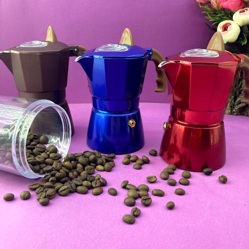 قهوه جوش اسپرسو ساز درب قلبی 2 کاپ موکاپات ارسال رایگان 5عدد به بالا عمده تک