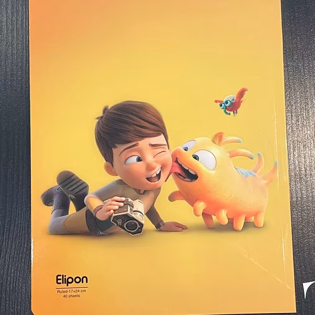 دفتر 40 برگ Elipon جلد براق درطرح های مختلف 