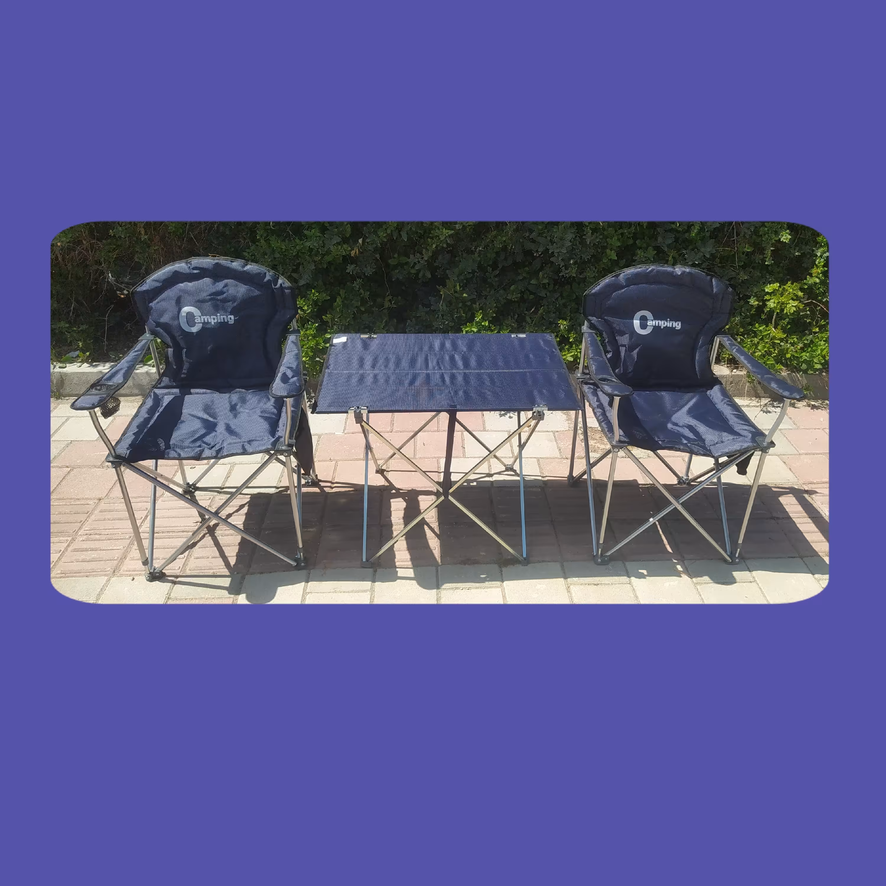 صندلی کمپینگ ست دو نفره  سورمه ای