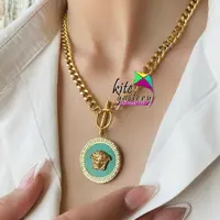 گردنبند ورساچی دخترانه استیل و کارتیر رنگ ثابت