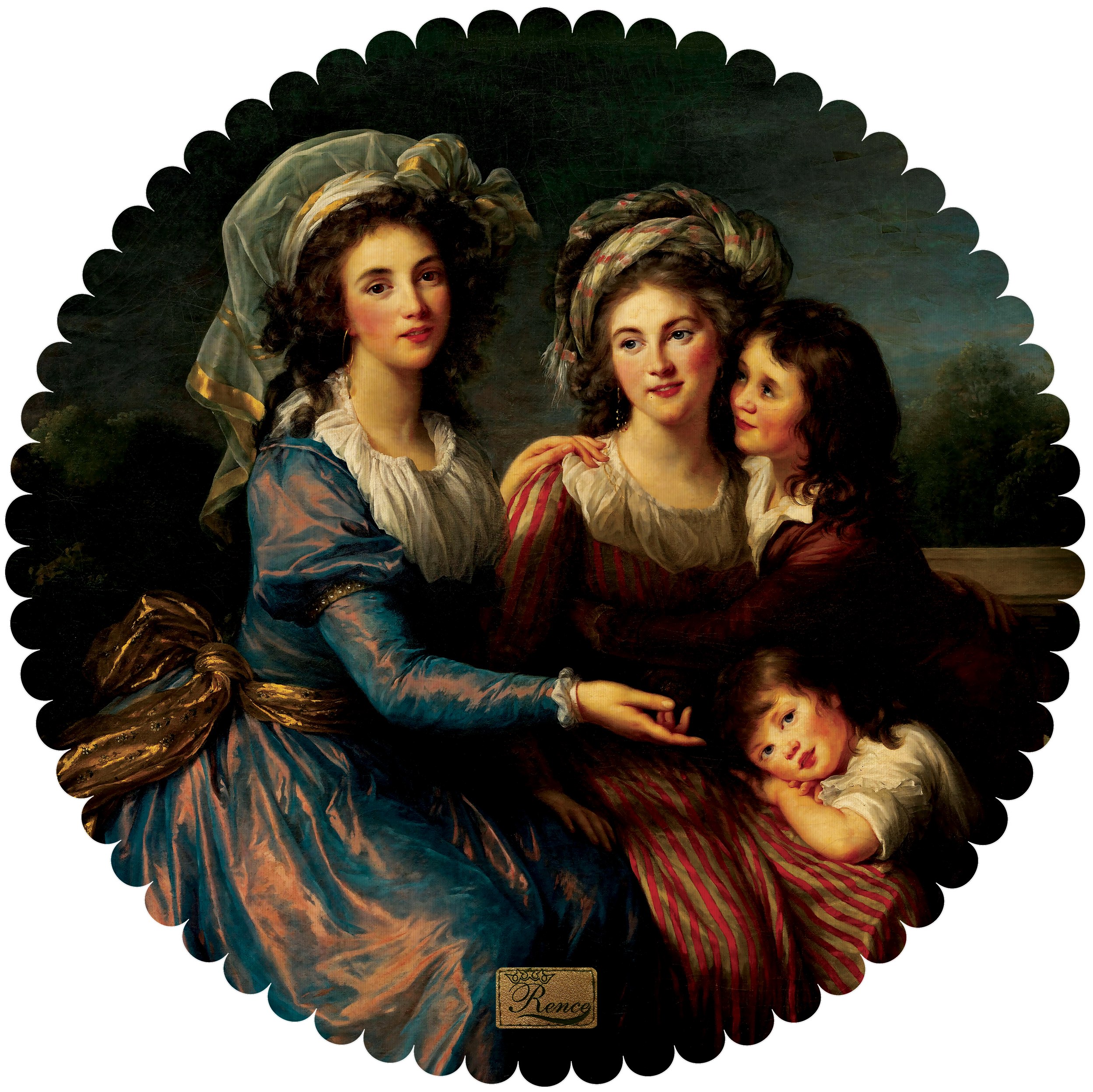 رومیزی مخمل طرح فرانسوی سایز 50 در 50 مدل T15-701 شرکت رنس