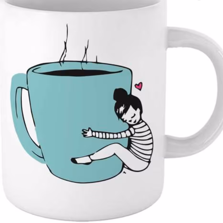 ماگ سرامیکی طرح دختر و قهوه کد1055