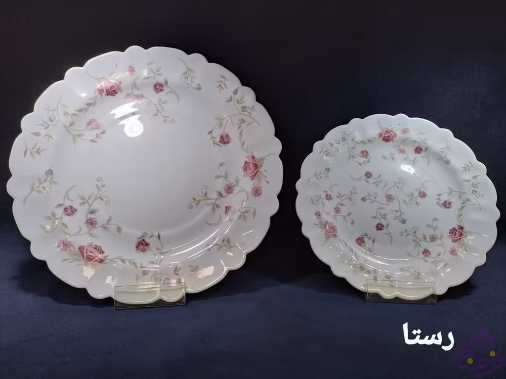 سرویس اپال 25 پارچه مقصود طرح رستا لبه سفید