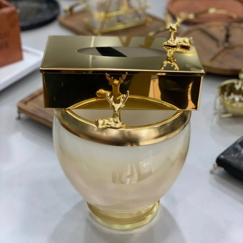 سطل زباله و جا دستمال کاغذی ایراد جزیی دارد ارسال رایگان