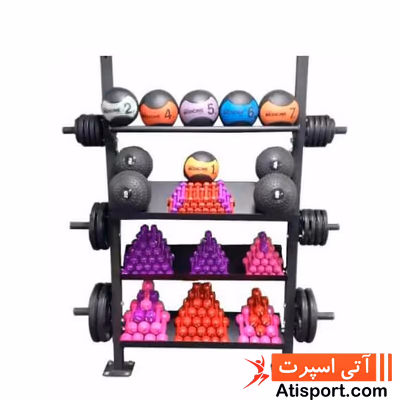 رک دمبل و صفحه با جایگاه توپ