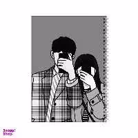 دفتر مشق 100 برگ بامبیلیپ طرح سلفی دختر و پسر کره ای کد 1073569