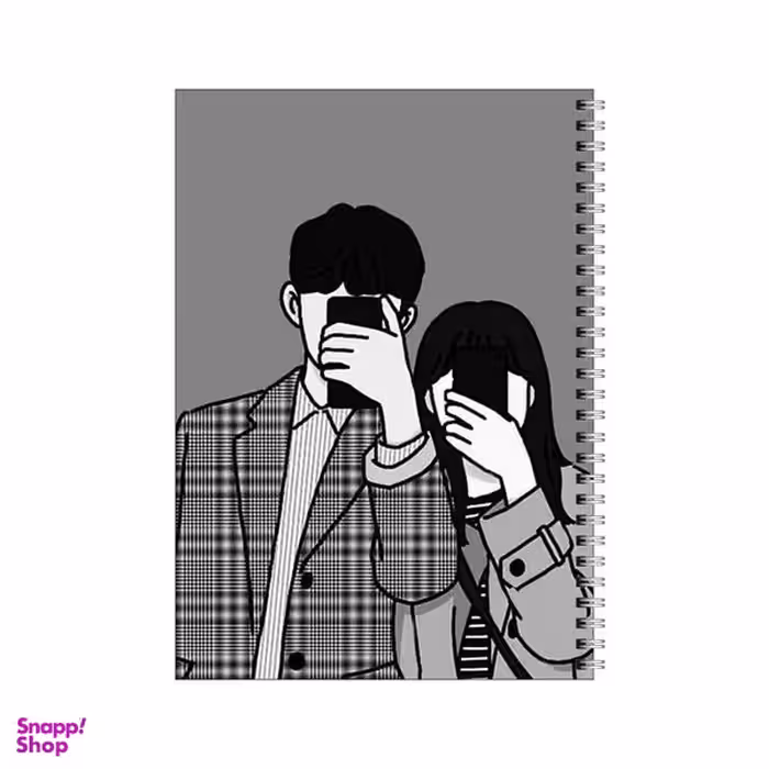 دفتر مشق 100 برگ بامبیلیپ طرح سلفی دختر و پسر کره ای کد 1073569