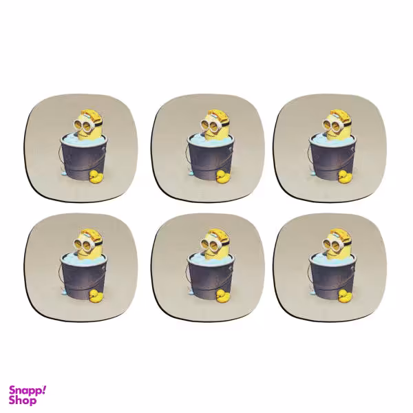 زیر لیوانی ترمه طراحان ایده مدل حمام مینیونی کد cfp086 بسته شش عددی