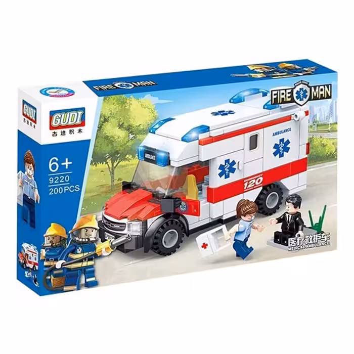 لگو ماشین آمبولانس شهری و مینی فیگور 200 تکه مدل 9220