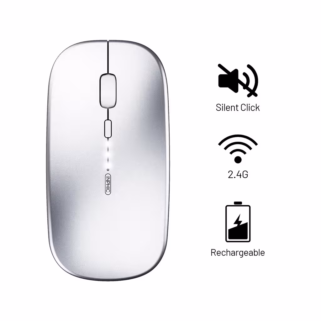 ماوس Inphic M1P بی سیم نقره ای
