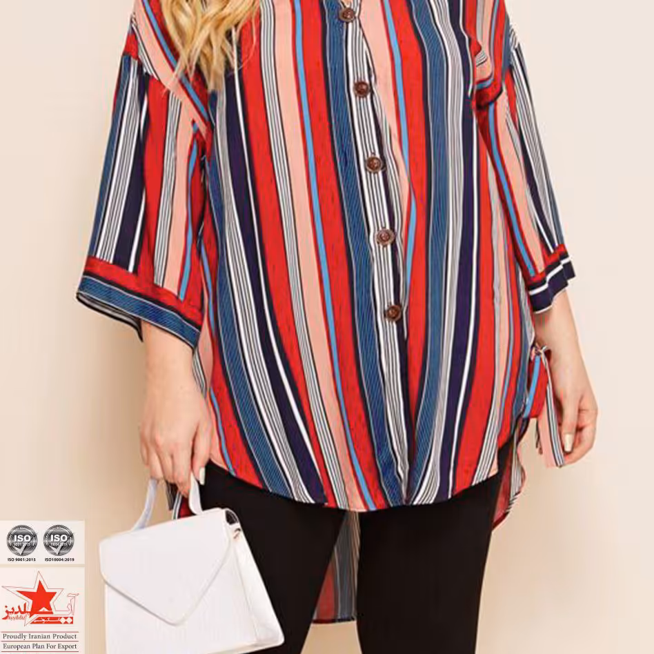 تونیک مانتو بیگ سایز 46 تا 56 سایز بزرگ جنس کرپ بنگلادش 