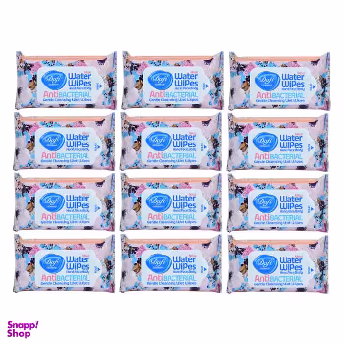 دستمال مرطوب دافی مدل Anti bacterial مجموعه 12 عددی