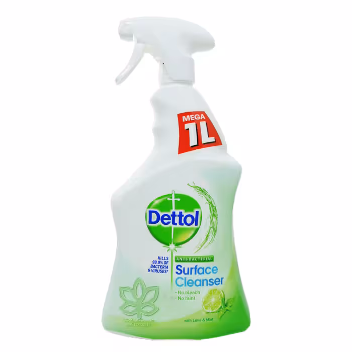 اسپری پاک کننده سطوح آنتی باکتریال با رایحه لیمو و نعنا 1 لیتر دتول - dettol