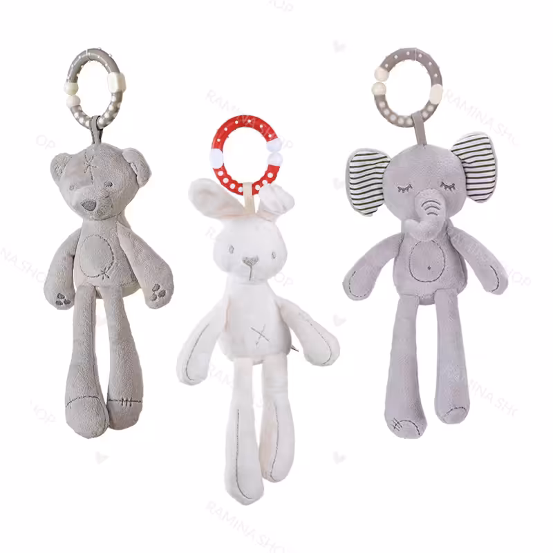 آویز کریر جغجغه ای خرس، خرگوش و فیل ب ب اسکای Bbsky