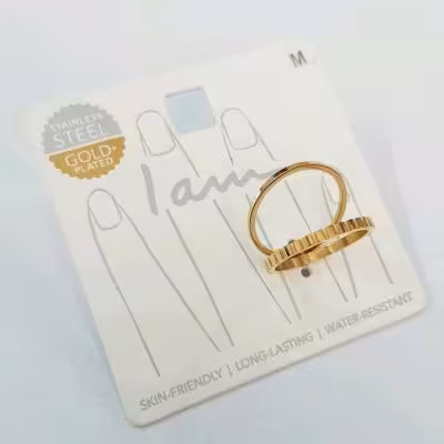 پک دو تایی انگشتر حلقه استیل با آبکاری طلا ، کیفیت عالی