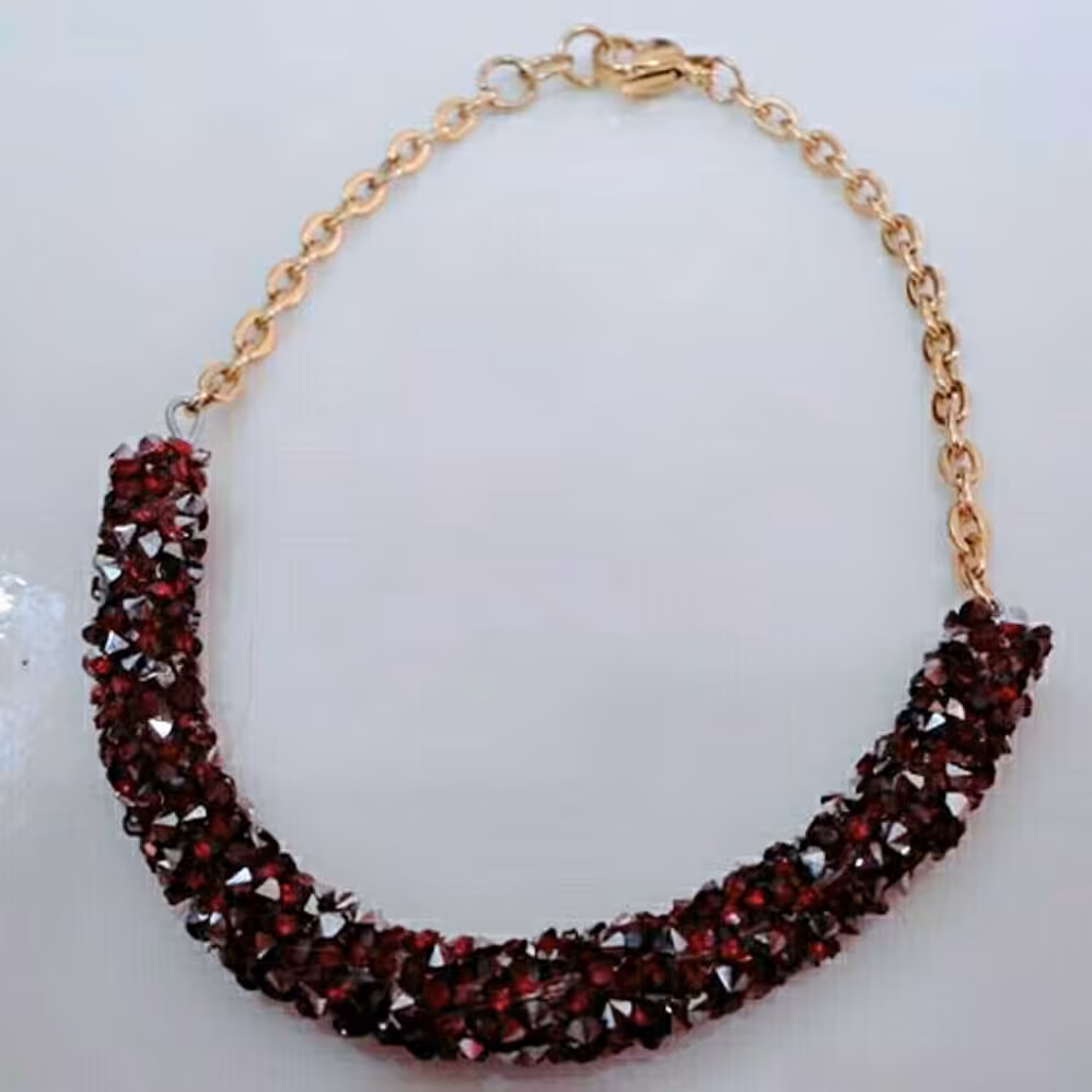 دست سازه دستبند سوارسکی و زنجیر استیل