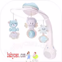 آویز تخت بلوباکس 3 حالته ابی رنگ موزیکال و چراغ خواب و پرژکتور bluebox