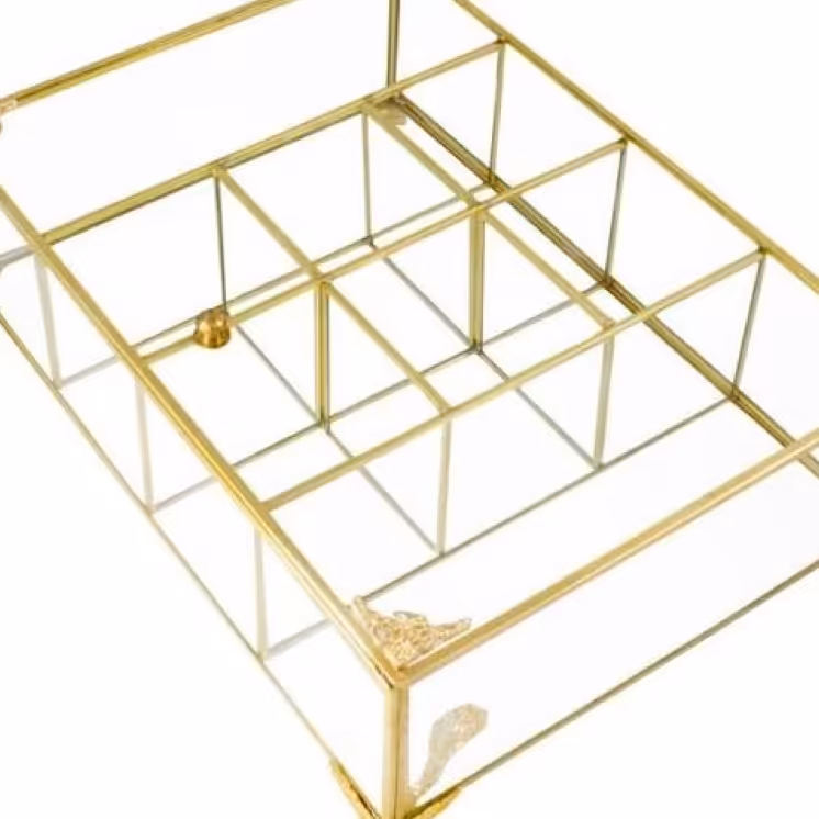 تیبگ هشت خانه رنگ طلایی و جنس برنج