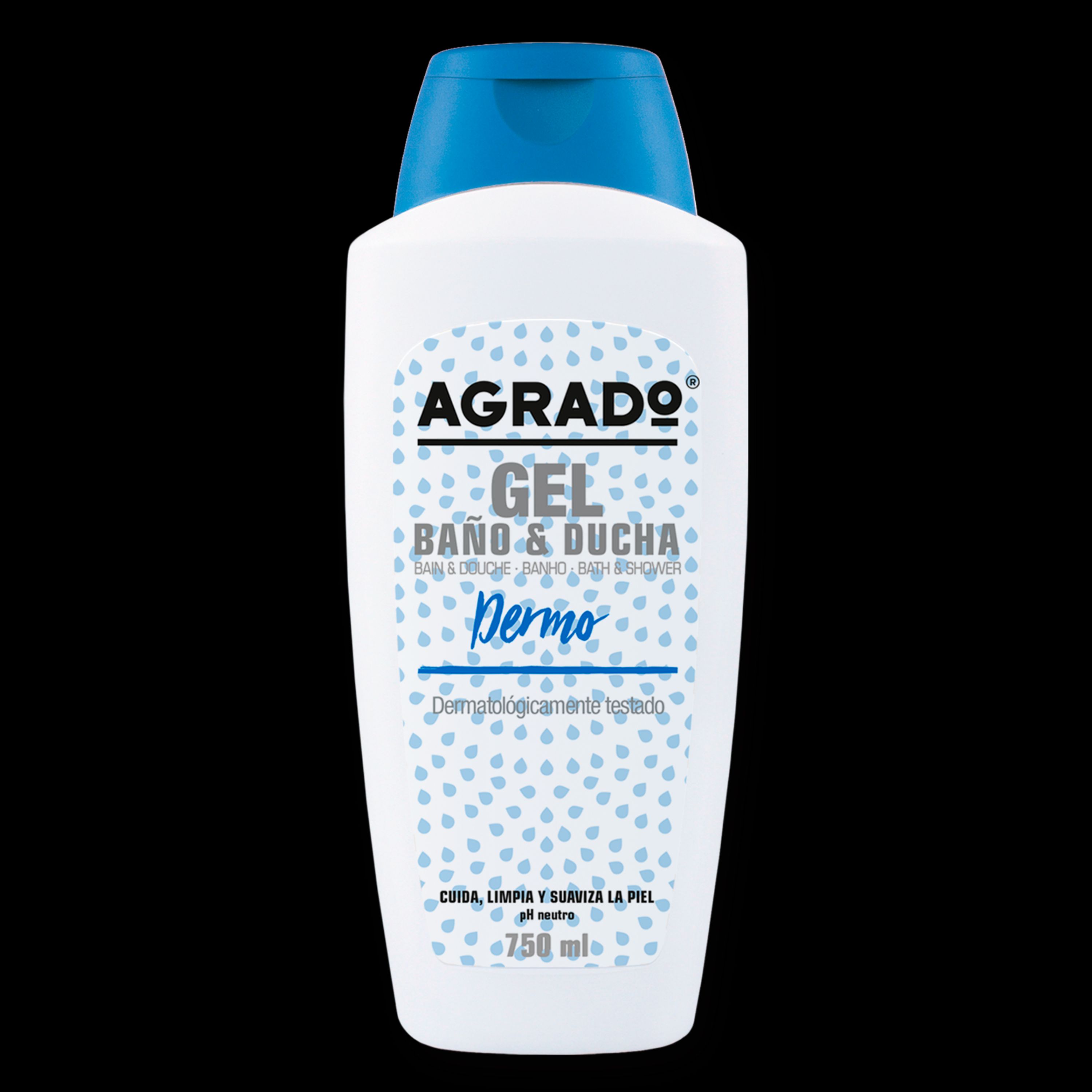 ژل بدن درمو AGRADO حجم 750 میلی لیتر