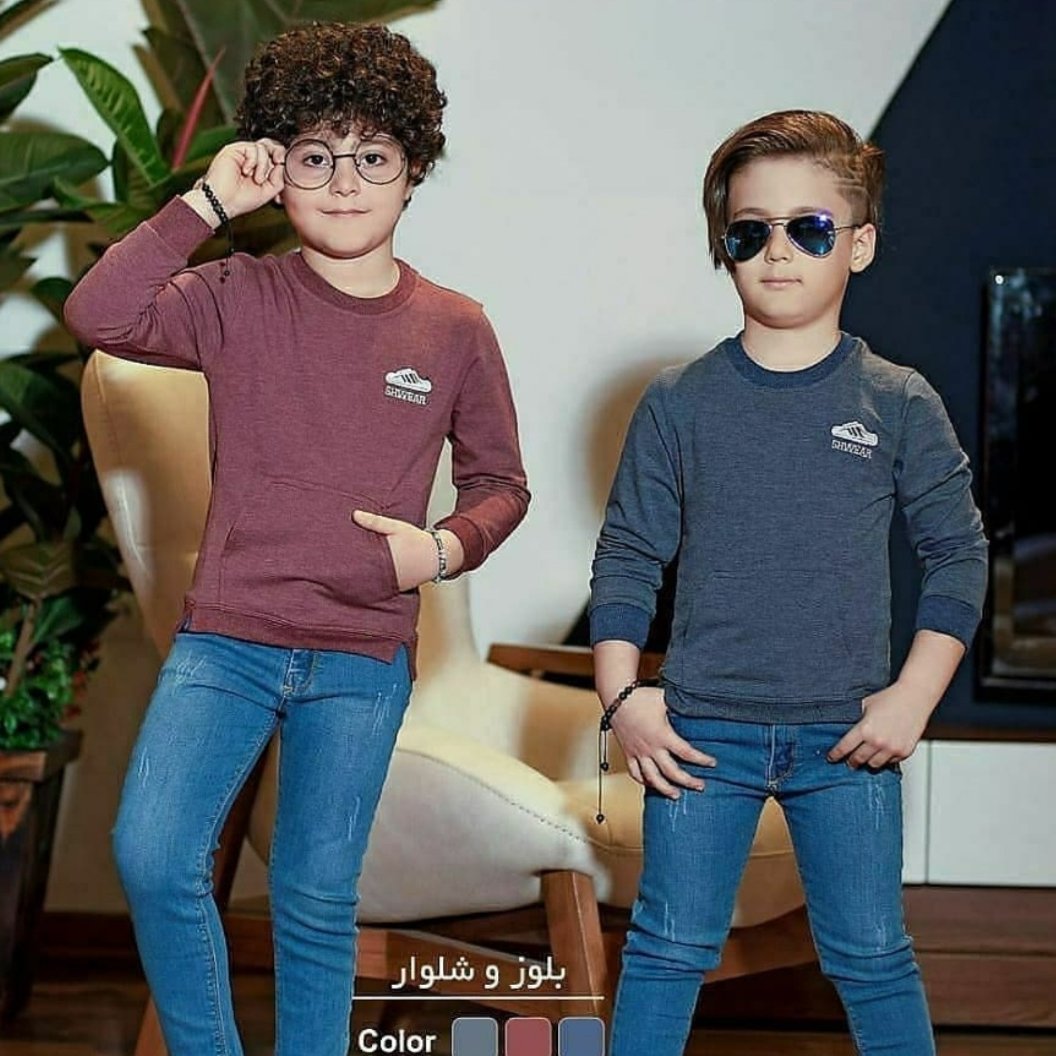 شلوا جین و بلوز ژاکارد مناسب 6 سال