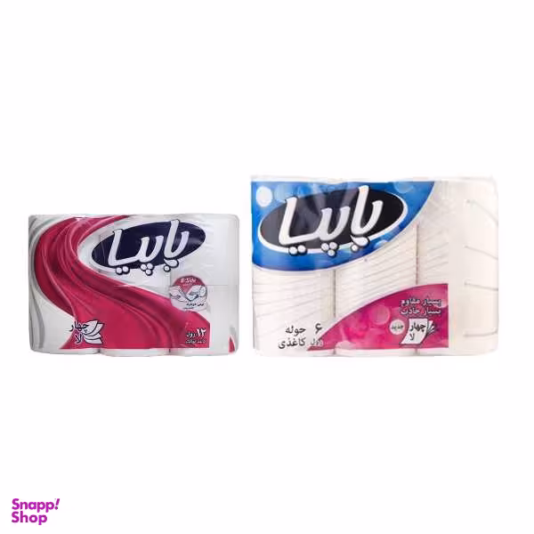 دستمال کاغذی حوله ای و دستمال توالت پاپیا مدل R04 مجموعه 18 عددی