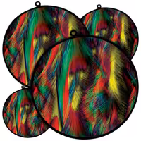 دمکنی ست چهار تکه پارچه ای مخمل دو رو چاپ طرح پر سایز 20، 25، 30 و 35 مدل B21-1006 شرکت رنس