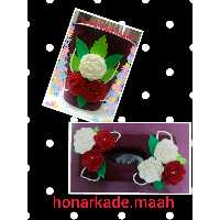 ست سطل زباله و جا دستمال اتاق  نمدی طرح گل و مروارید شیک و خاص